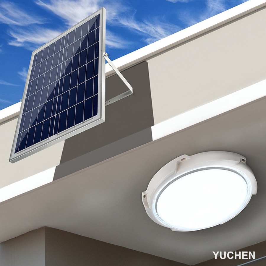 Mounted under the eave with separate solar panel