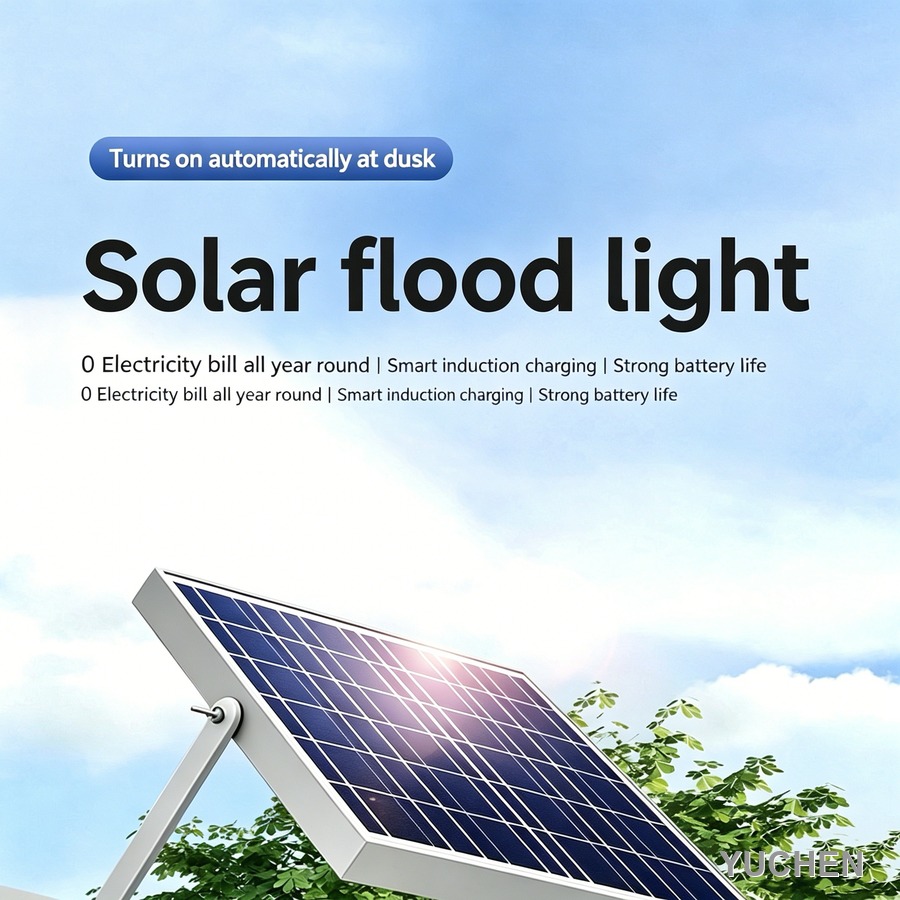 Solar flood light with adjustable panel bracket