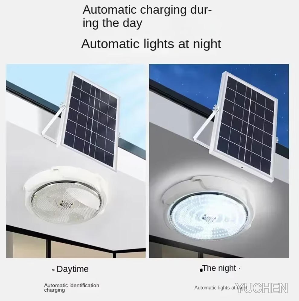 Automatic charging during the day and automatic lights at night