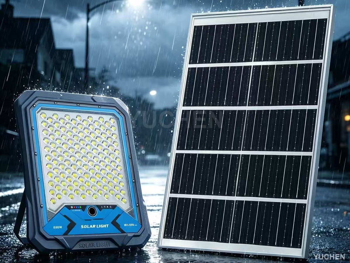 Live camera view of the floodlight monitored remotely on a phone at night