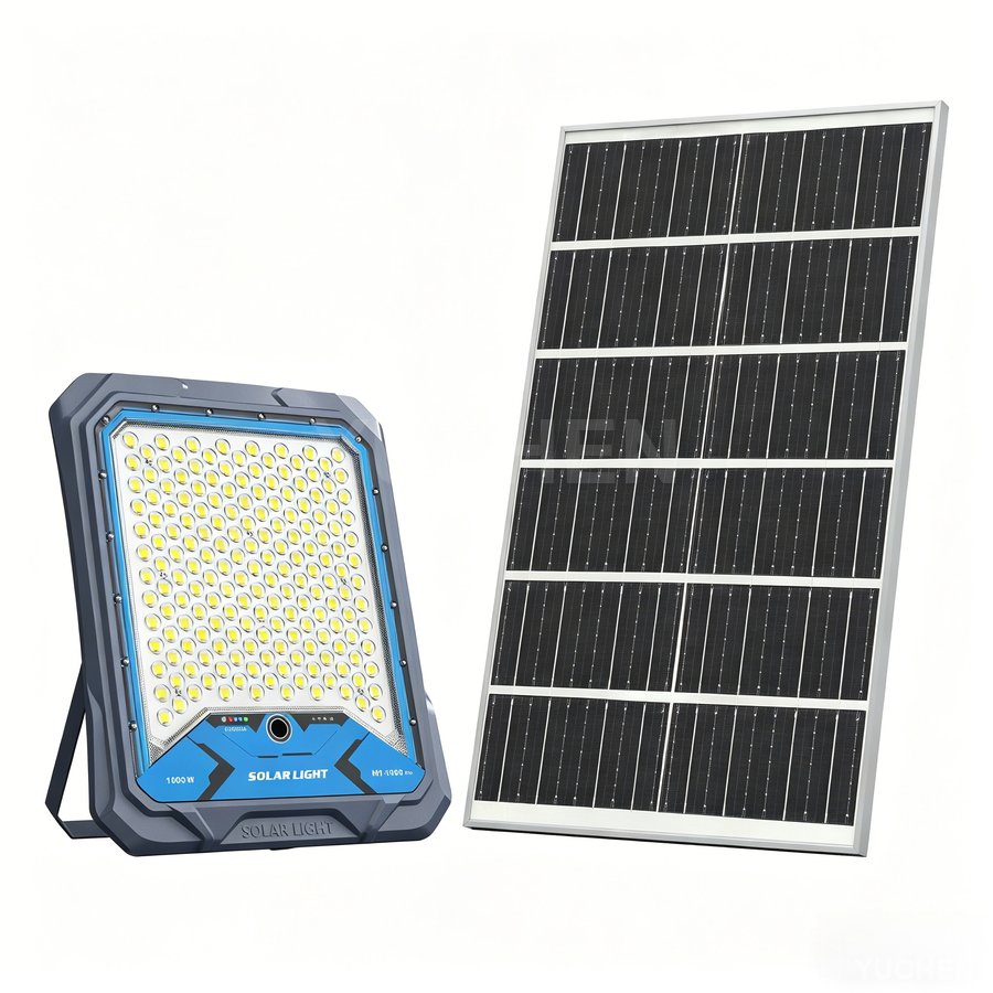 M1 1000W solar monitoring floodlight with separate solar panel