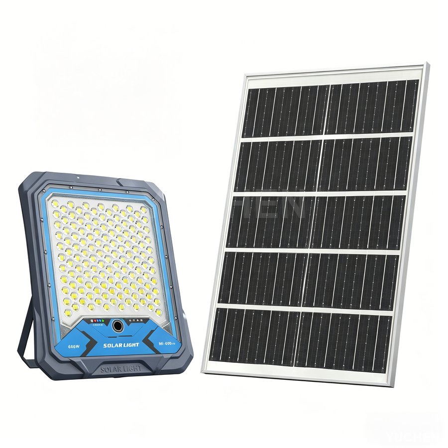 M1 600W solar monitoring floodlight with separate solar panel